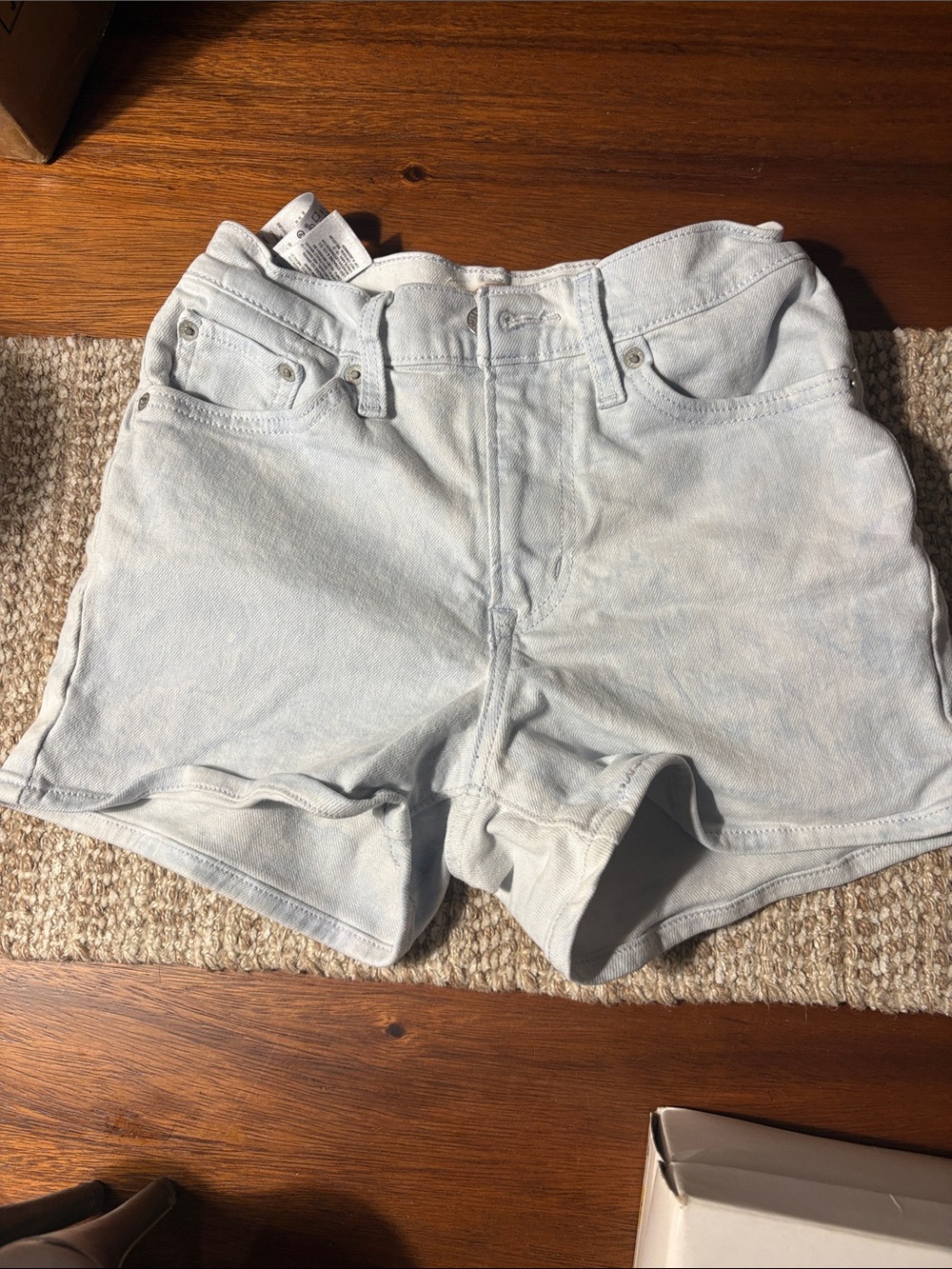 Levi's Light Blue Denim High-Rise Shorts